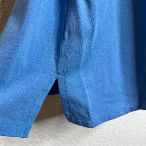 Isaac Mizrahi Live! Scoop Neck Top w/ Bracelet Ruffle Sleeve Urban Blue Large - Picture 4 of 9